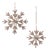 Iron and Jute Snowflake Ornament Set of 4  4" & 5"H For Sale