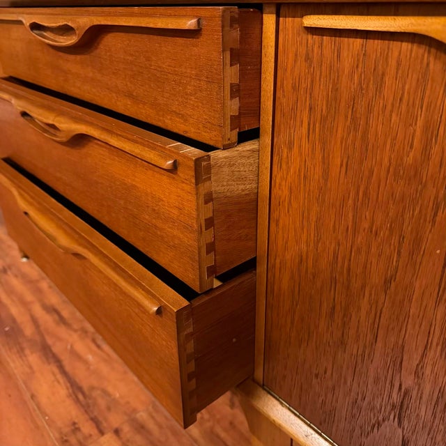 Brown Jentique Vintage Teak Mid-Century Sideboard Bar For Sale - Image 8 of 15