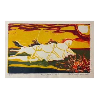 1975 Sue Cohen Horse Serigraph For Sale
