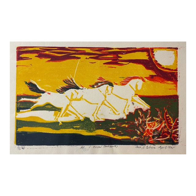 1975 Sue Cohen Horse Serigraph For Sale