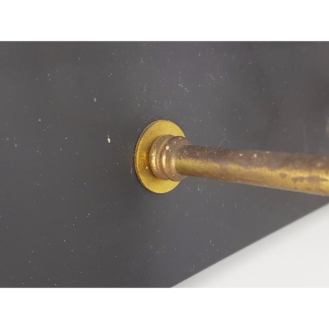 Black Black Metal, Brass & Opaline Glass 4-Light Wall Lamps, 1950s, Set of 5 For Sale - Image 8 of 15