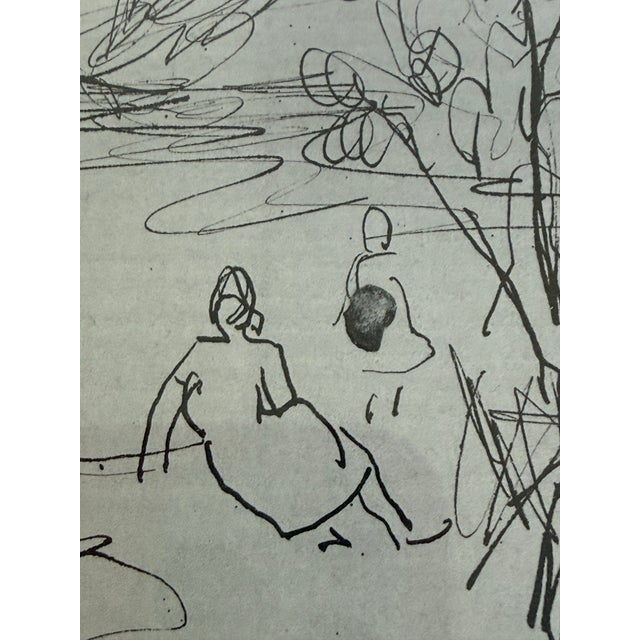 Fantastic mid-century original ink sketch of Central Park, New York City, by the highly regarded Austrian-American...