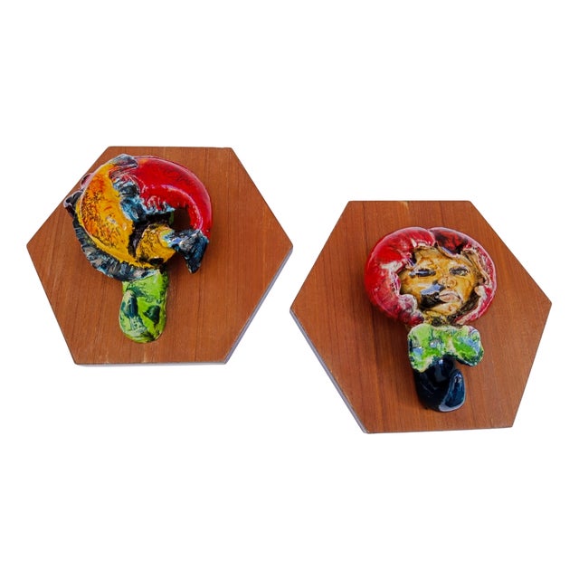 San Polo Venice Ceramic Wall Coat Hooks, 1960s, Set of 2 For Sale