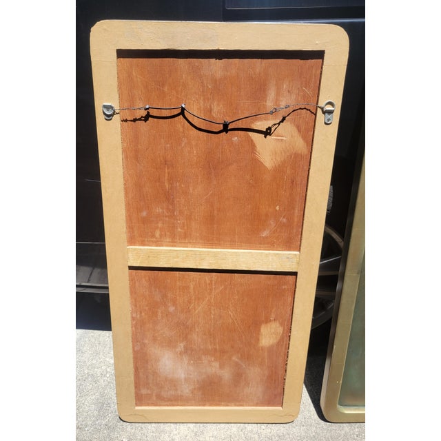 Vintage Wood Pale Gold Pink Green Carved Horse Wall Art- a Pair For Sale In West Palm - Image 6 of 11