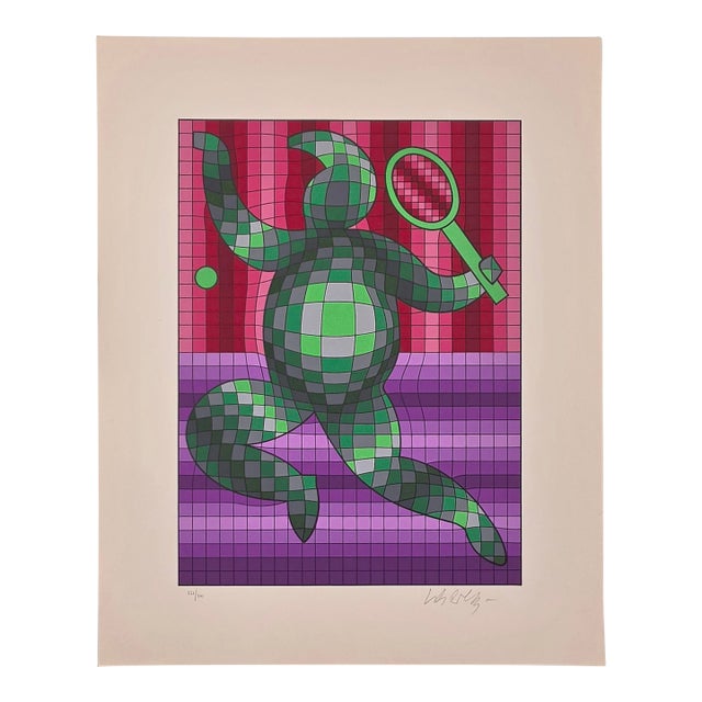 Victor Vasarely Tennis Player Variant #2 For Sale