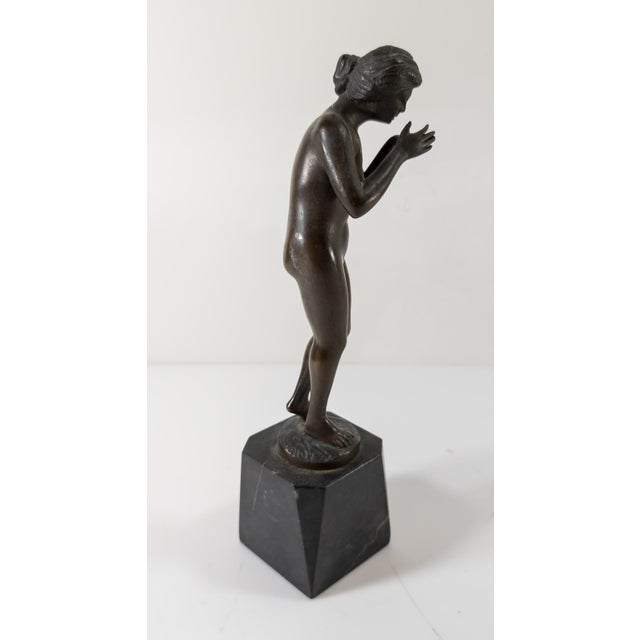 Figurative 19th Century German Bronze Figure of a Lady Signed Nitschke For Sale - Image 3 of 12