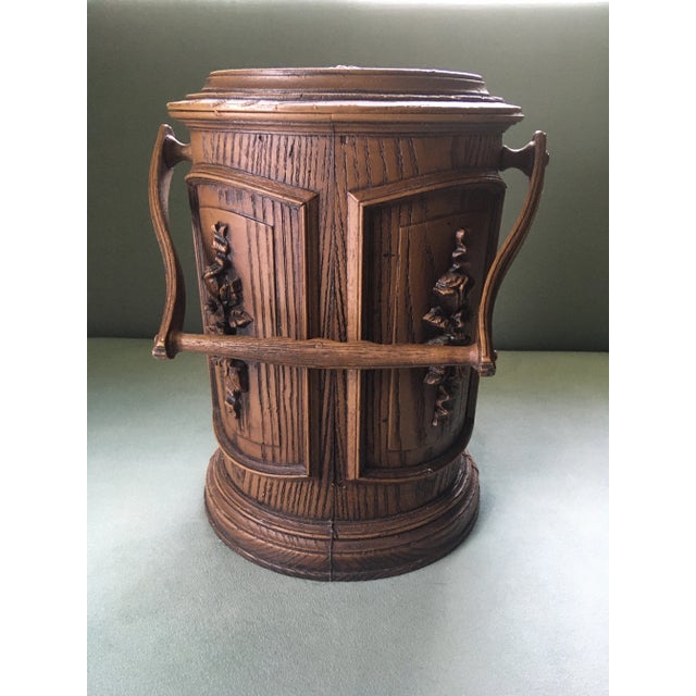 Brown Mid 20th Century Faux Wood Ice Bucket For Sale - Image 8 of 13