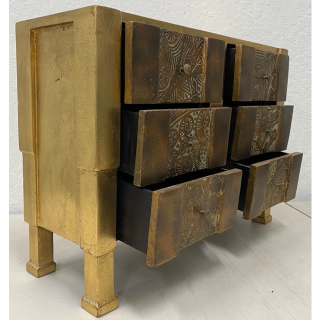 Wood Mid 20th C. Deco Style Carved & GildedBox For Sale - Image 7 of 12