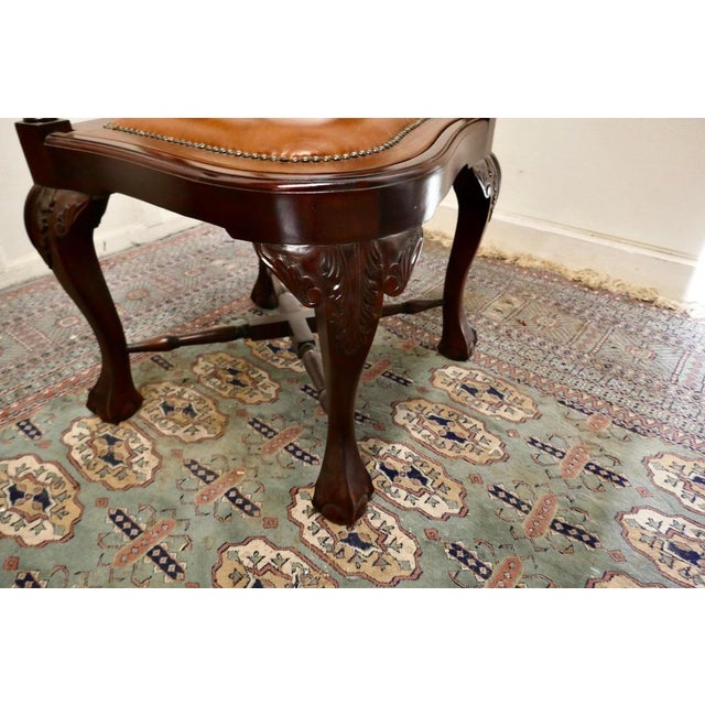 1960s Georgian Style Mahogany Corner Armchair, 1960s For Sale - Image 5 of 6