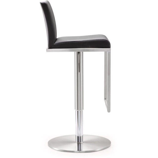 Amalfi Black Steel Adjustable Bar Stool For Sale - Image 4 of 11
