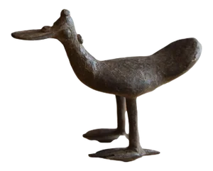 Vintage African Bronze Flat Billed Bird
