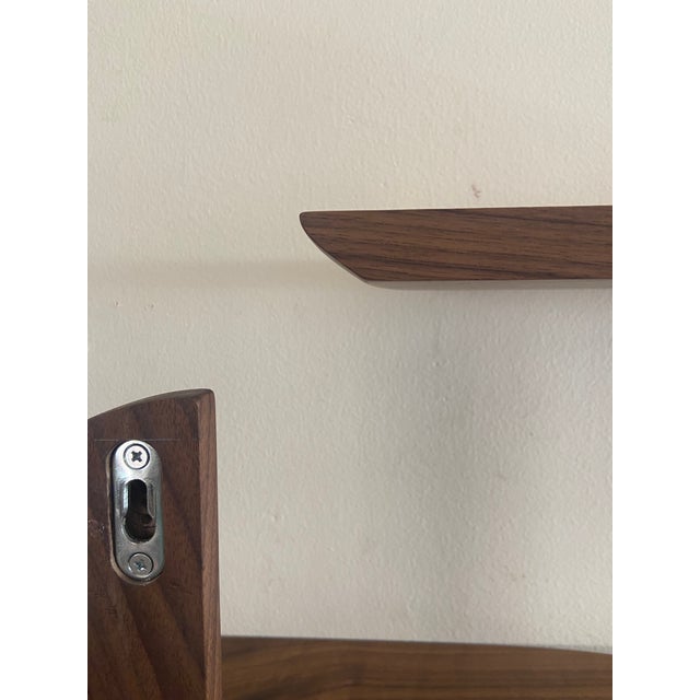 Wood Mid-Century Modern-Style Walnut Wall Shelf For Sale - Image 7 of 9