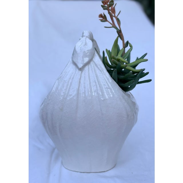 Trompe-L’oeil White Ceramic Knotted Linen Satchel Vase by Sigma the Taste Setter For Sale - Image 9 of 9