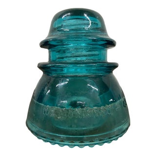Vintage Aqua or Teal Glass Hemingray Insulator For Sale