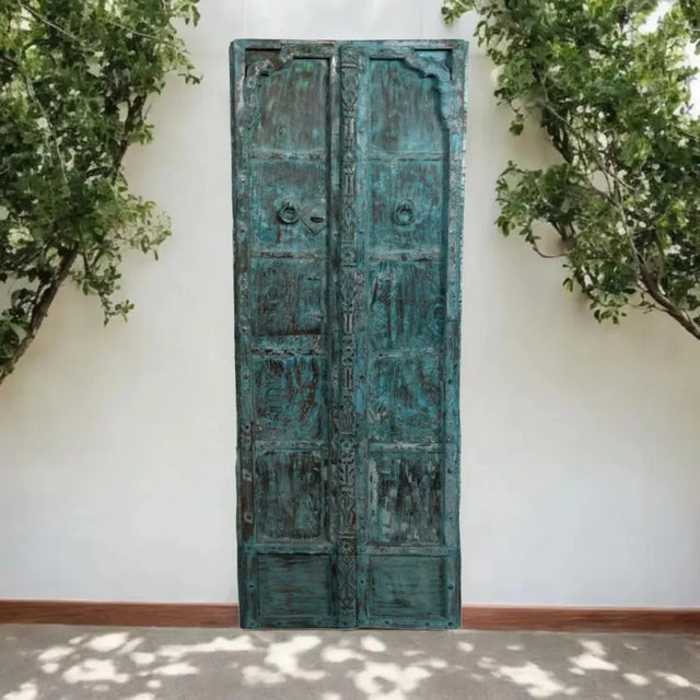 These Rustic Antique Teak Wood Exterior Haveli Doors are a stunning example of traditional Indian craftsmanship....
