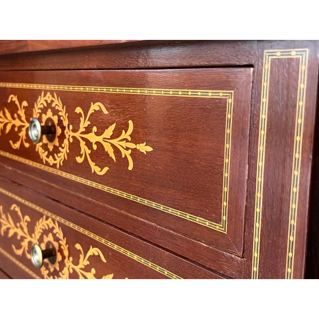 Brown Late 19th Century Pair of Catalan, Spanish Nightstands with Drawers & Low Open Shelf For Sale - Image 8 of 18