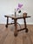An attractive antique Spanish or Italian Baroque style hand carved walnut and forged iron trestle table. circa 1890...