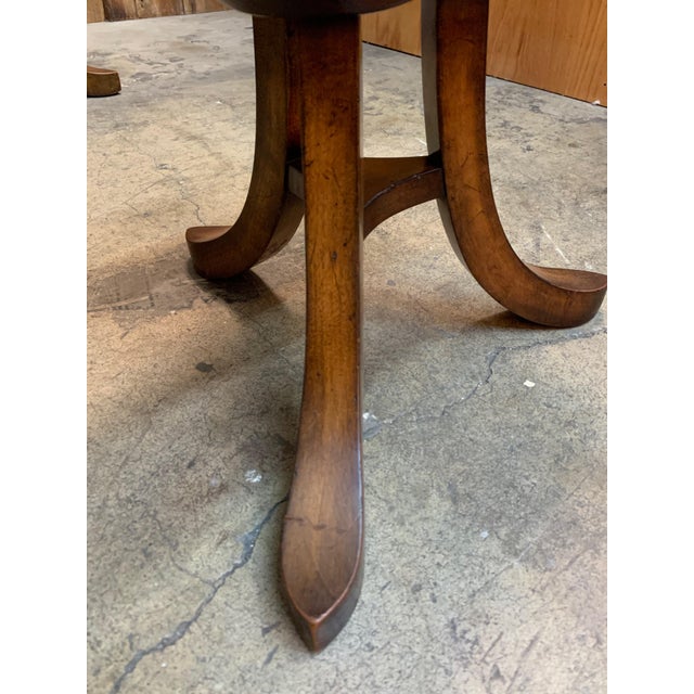 Wood 1950s Vintage Sculpted Mahogany Tripod Stools After Adolf Loos - Set of 4 For Sale - Image 7 of 10