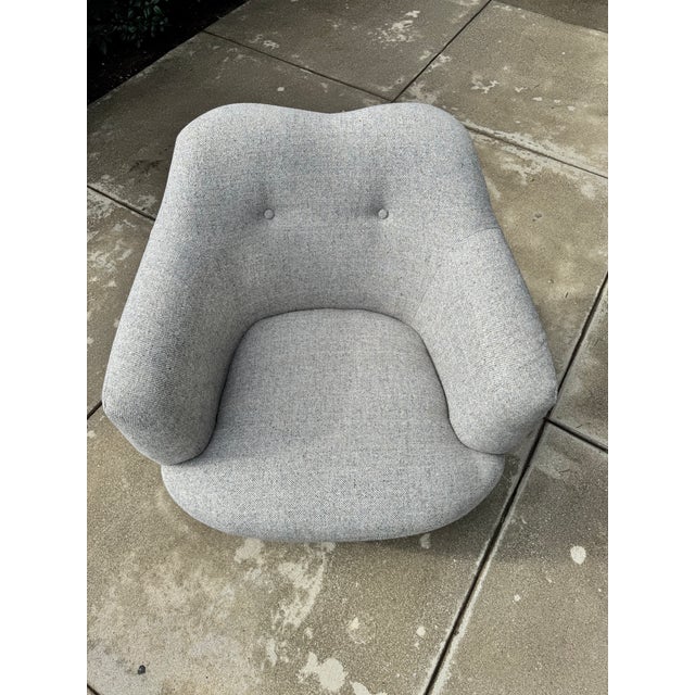 Brand new, never been used, Crate and Barrel Spero Swivel Chair in Fog linen. Inspired by Swedish modern design, Apero...