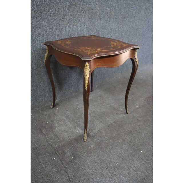 Mid 20th Century Louis XV Style Marquetry Accent Table For Sale - Image 5 of 6