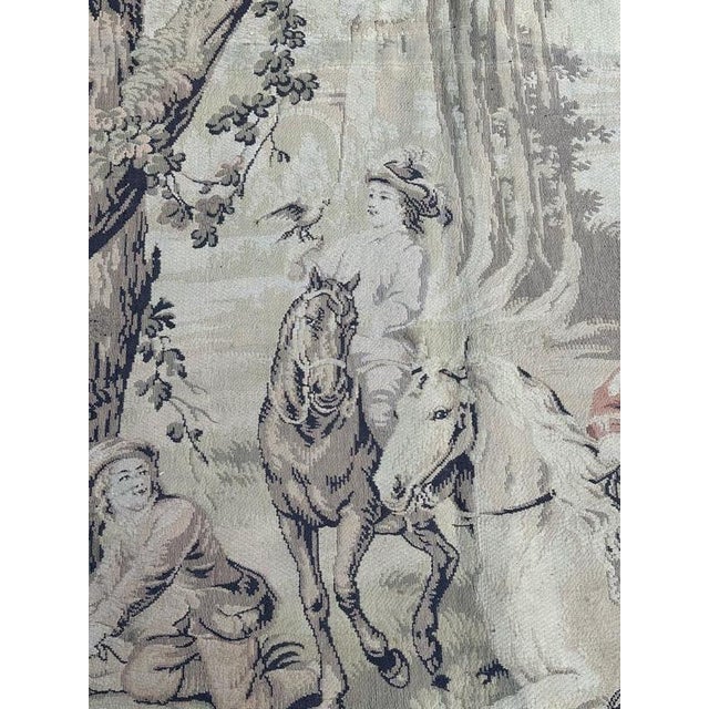 Vintage French Jacquard Tapestry Panel in the style of Aubusson, 1940s For Sale - Image 4 of 18