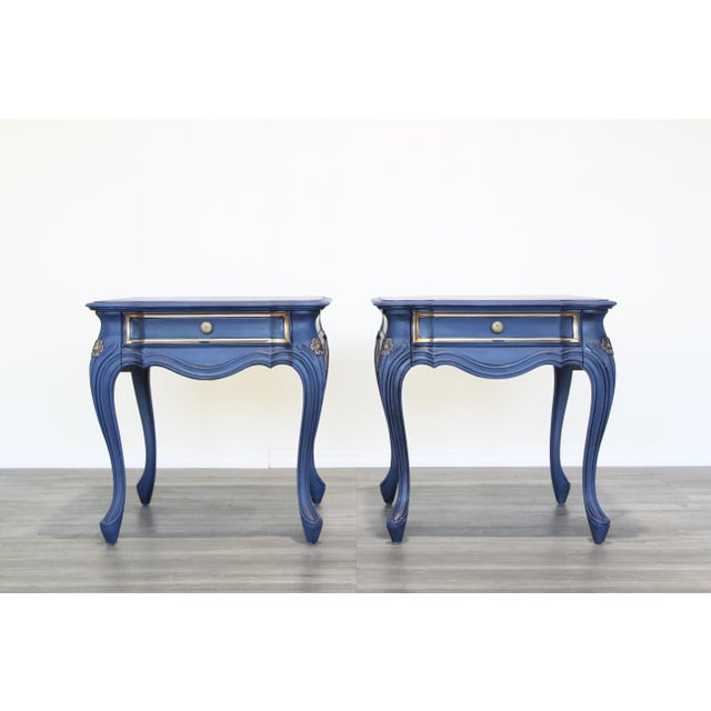 Vintage French Style Blue Side Tables, a Pair Chairish