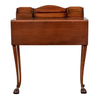 Antique Mahogany Writing Desk With Gallery Top For Sale