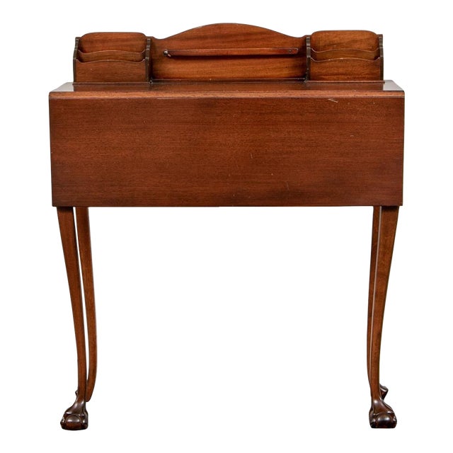 Antique Mahogany Writing Desk With Gallery Top For Sale
