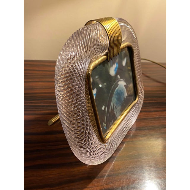 Mid-Century Modern Picture Frame in Torchon Murano Glass from Barovier & Toso, Italy, 1950s For Sale - Image 3 of 15