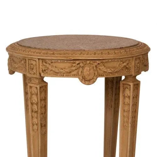 French Circa 1900 Louis XVI Style Painted Wood and Marble Gueridon or Table, Sweden For Sale - Image 3 of 6