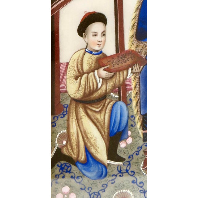 Asian Fine Quality Three Character Mid-19thC Framed Chinese Water Color Pith Painting For Sale - Image 3 of 9