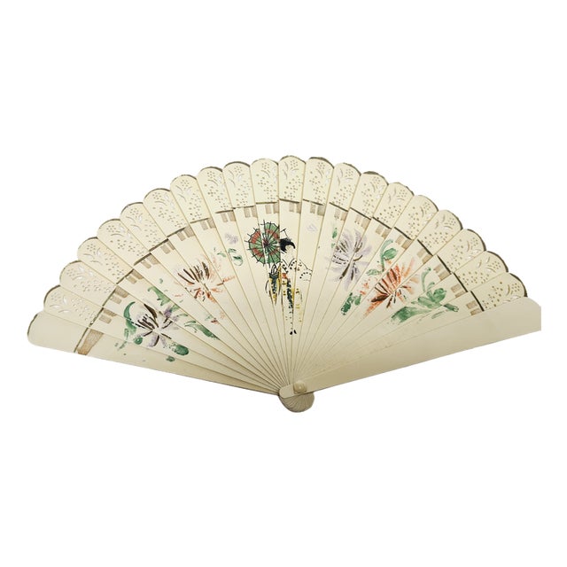 Art Nouveau Celluloid Fan, 1900s For Sale