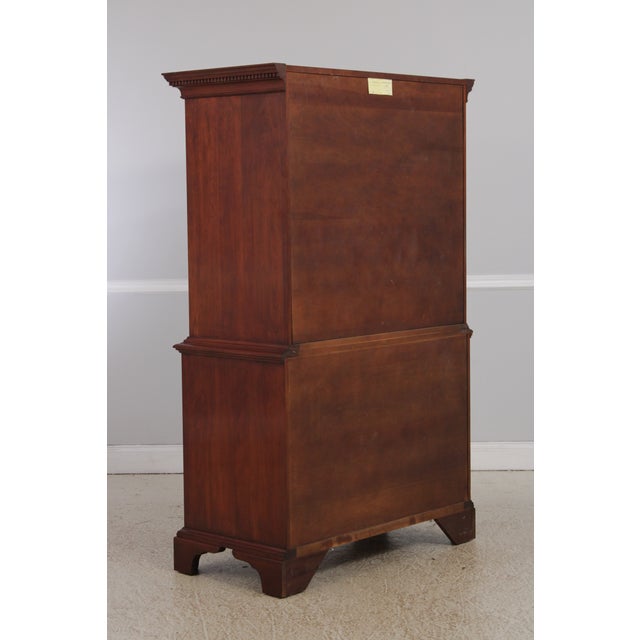 Henkel Harris Model 164 Cherry 9 Drawer Tall Chest on Chest For Sale - Image 13 of 15