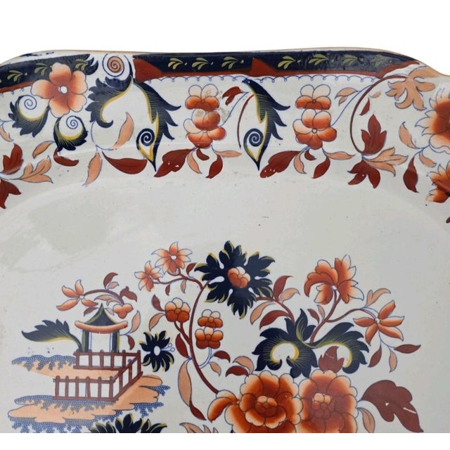 Large 19th-Century Amherst Japan South Wales Pottery Platter For Sale - Image 4 of 18