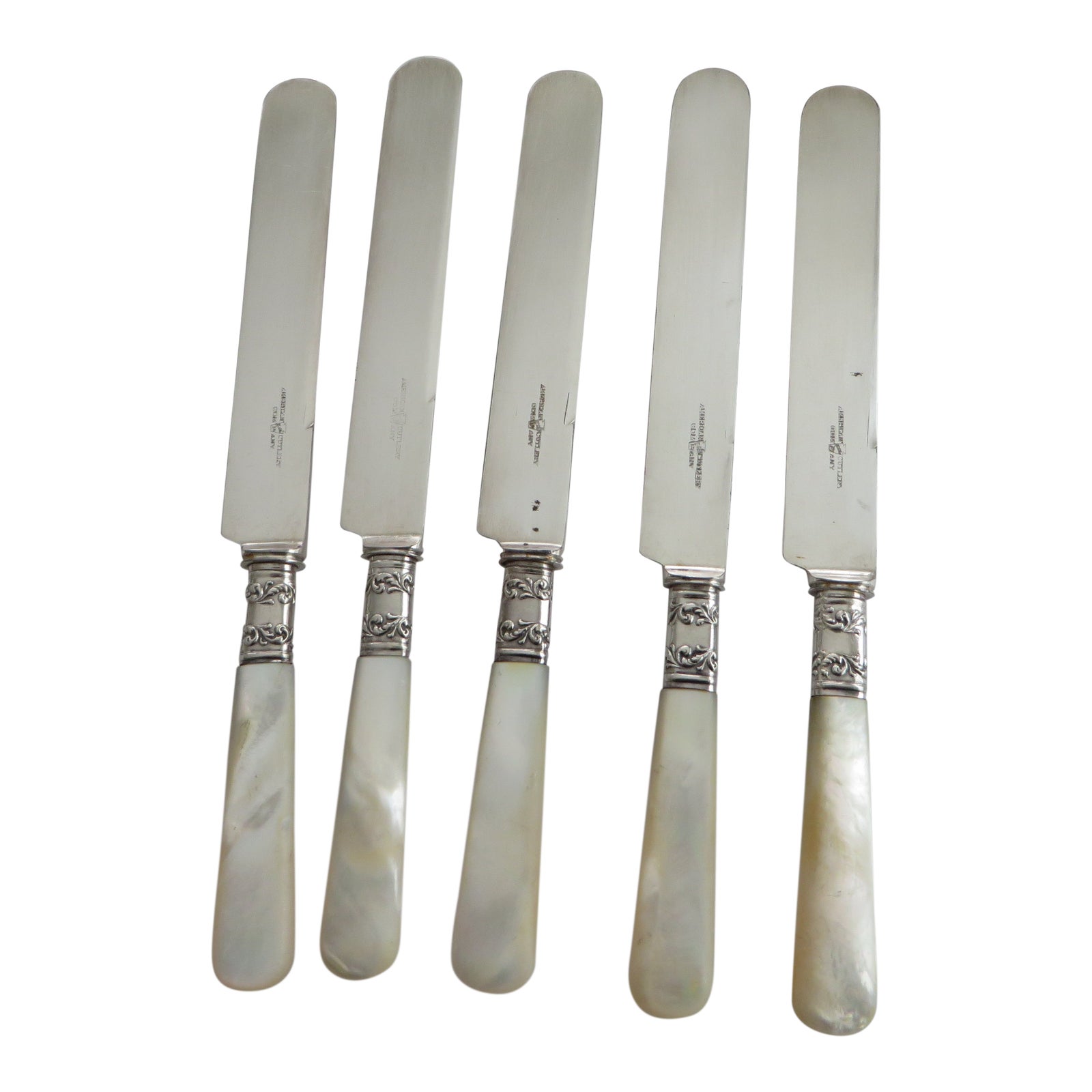 Antique Mother of Pearl & Sterling Collar American Cutlery Company