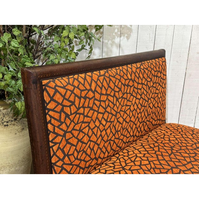 Bistro Bench in Upholstery and Fabric, 1930s For Sale - Image 10 of 14