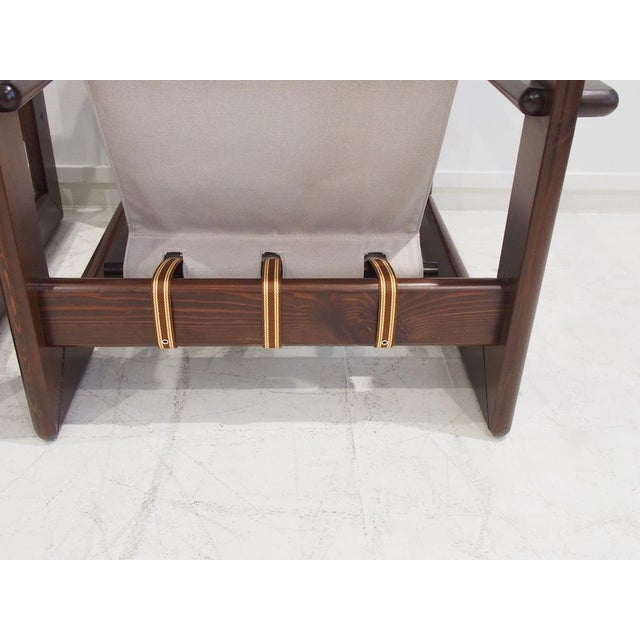 Set of Midcentury Brazilian Walnut and Canvas Armchairs, 1960s For Sale - Image 10 of 18