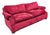 Theodore Alexander English Traditional Crimson Chenille Rolled-Arm Sofa With Nailhead Trim For Sale