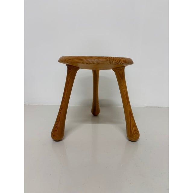 Rustic Pine Stool by Ingvar Kamprad for Habitat, 1990s For Sale - Image 3 of 7