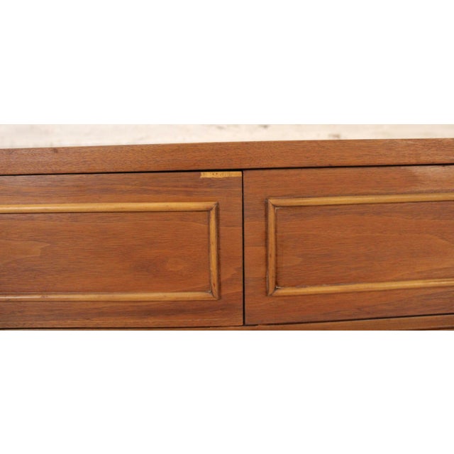 Vintage Nine Drawer Walnut Dresser by Dixie Furniture Co. For Sale - Image 10 of 16