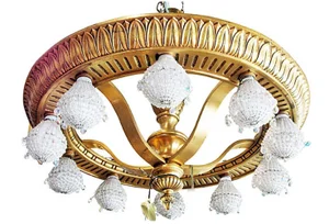 French Bronze Dore' Wheel Chandelier