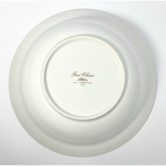 Mikasa 1980s Mikasa “Charisma, Black” Round Porcelain Serving Bowl For Sale - Image 4 of 5