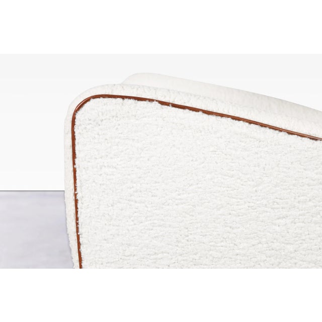 1940s Vintage Boucle and Walnut Lounge Chairs by Ernst Schwadron - Set of 2 For Sale - Image 10 of 12