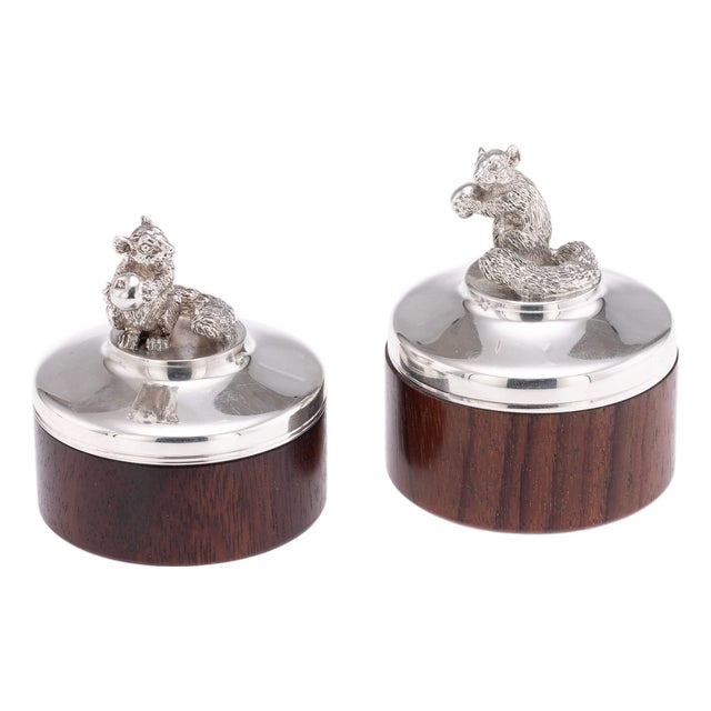 Vintage 20th Century English Silver Trinket Boxes from Brian Fuller, 1989, Set of 2 For Sale