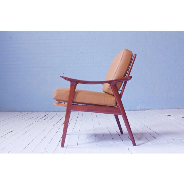Vintage Fredrik A. Kayser Teak, Leather & Brass Easy Chair #563, Norway, 1950s For Sale In New York - Image 6 of 12