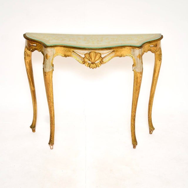 Vintage Venetian Parcel Gilt Console Table, 1930 For Sale - Image 11 of 12