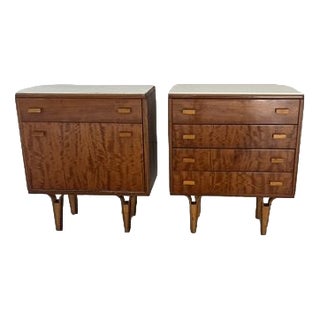 Vintage End Tables with White Glass by Novy Domov, 1965, Set of 2 For Sale