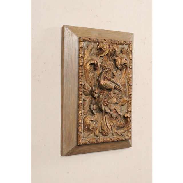 19th Century French Floral & Bird Carved Plaque, 19th Century For Sale - Image 5 of 9
