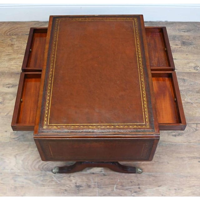 Hollywood Regency Regency Revival Coffee Table in Drop Leaf Mahogany For Sale - Image 3 of 6