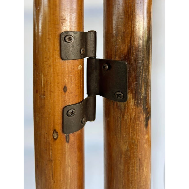 Late 20th Century Vintage Bohemian Rattan 3-Panel Folding Screen Room Divider For Sale - Image 5 of 8